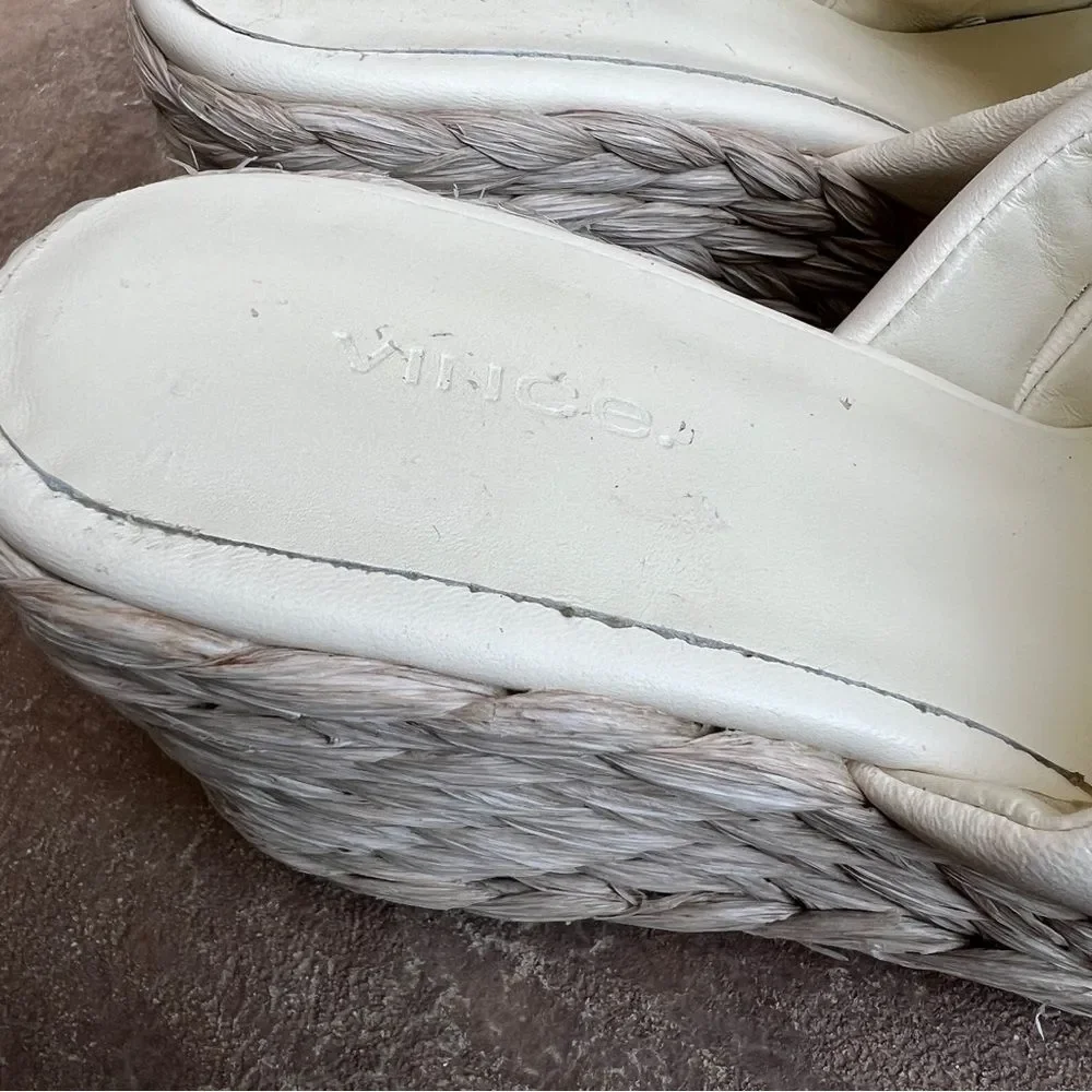 Vince Gillian Mule Sandal White Sz 7.5